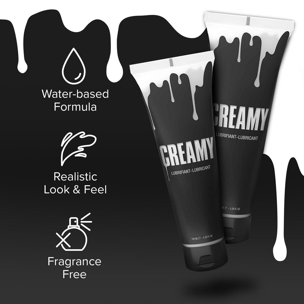 Strap On Me Creamy Fake Cum Lube, water-based, realistic look and feel, fragrance-free, made in France