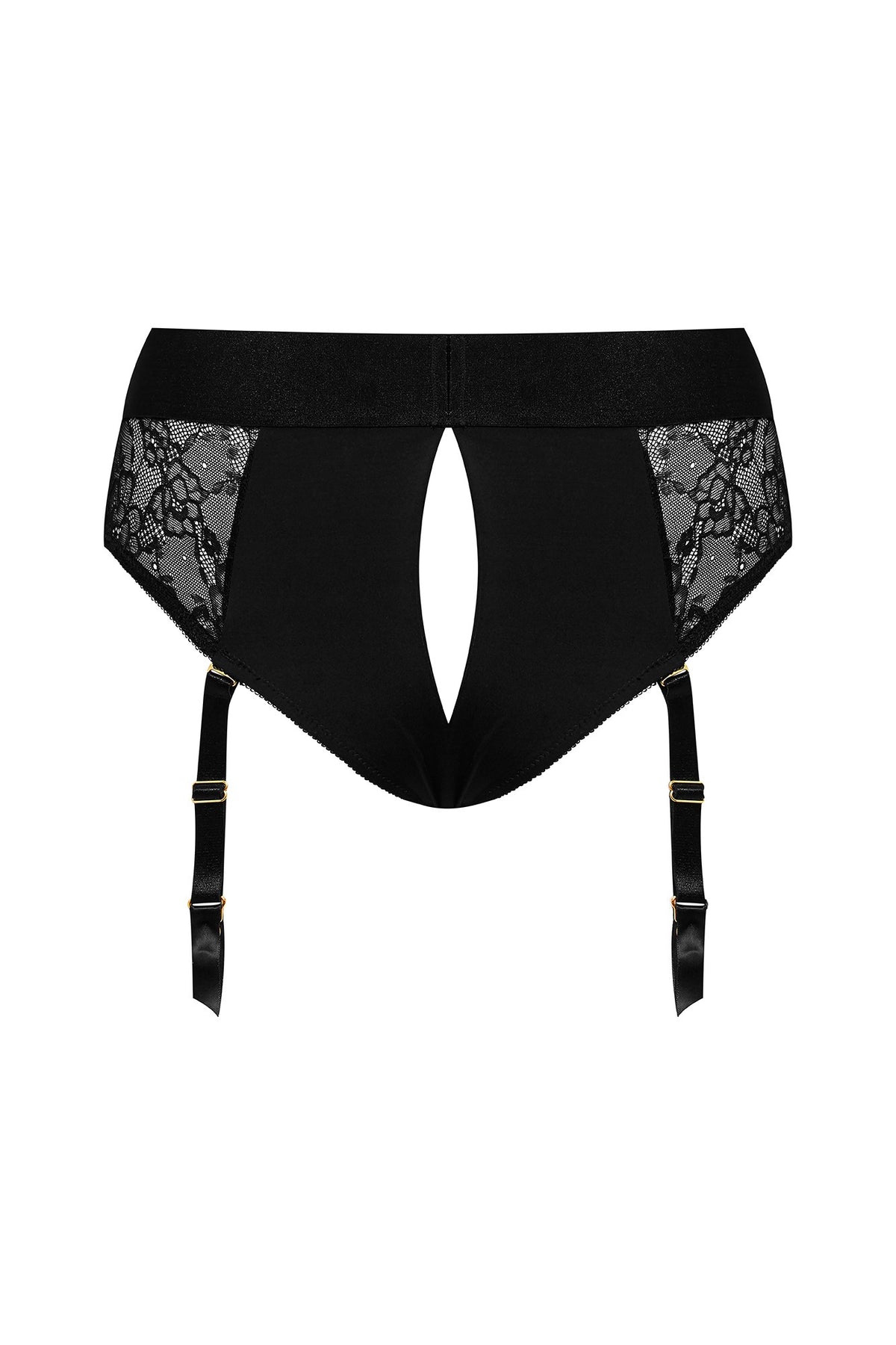 Strap On Me Diva Lingerie Harness in Black, open back slit