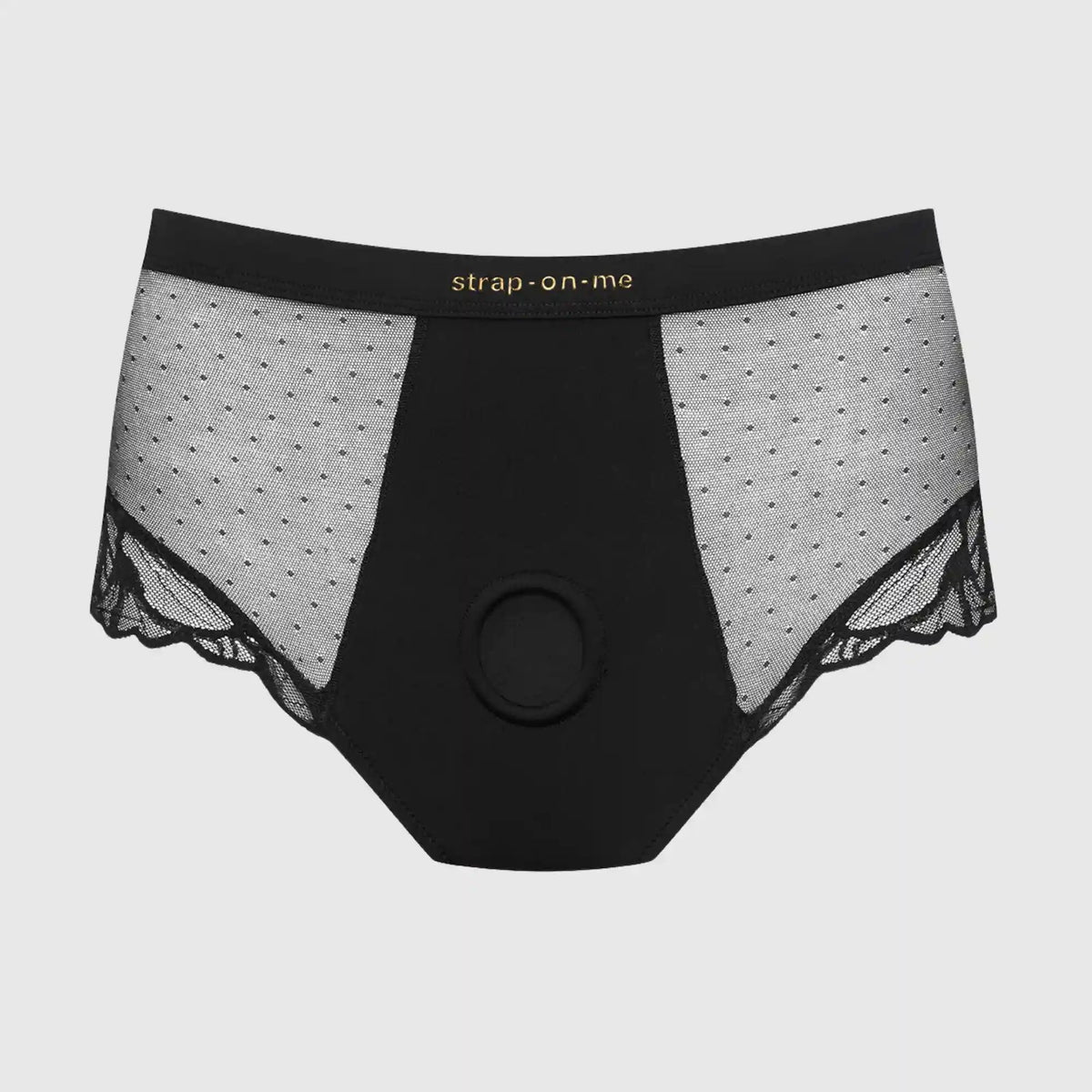 Strap On Me Divine Lingerie Harness, flat front view with O-ring