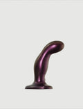 Strap On Me Fingering & Vibrating Dildo in Metallic Aubergine, front view