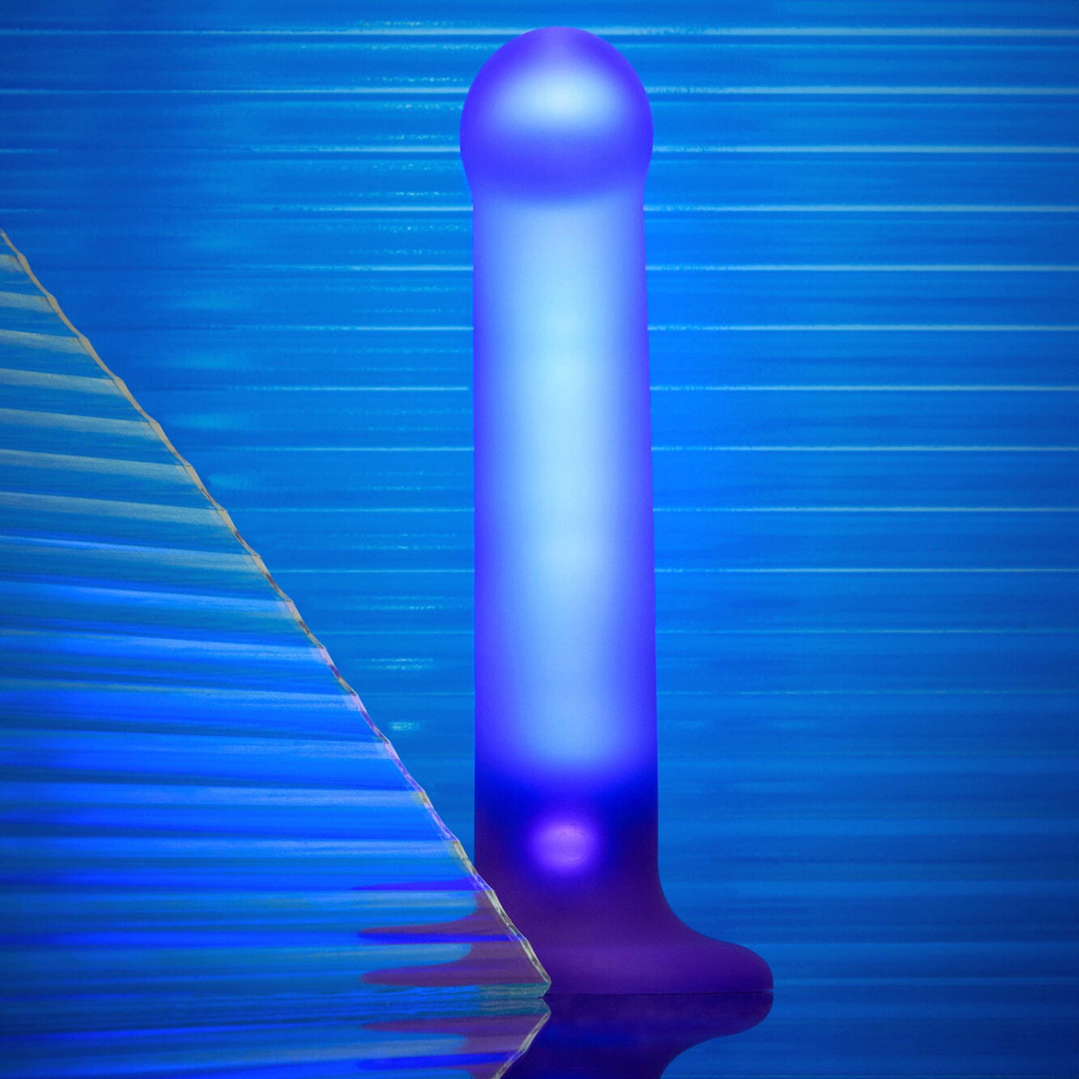 Strap On Me Glow LED Dildo in Purple, lit from inside