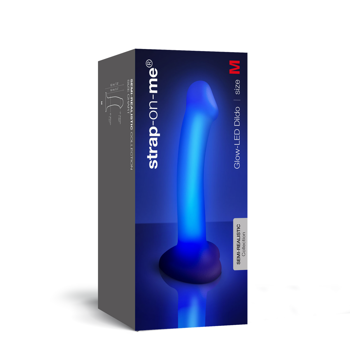 Strap On Me Glow LED Dildo in Purple, retail box