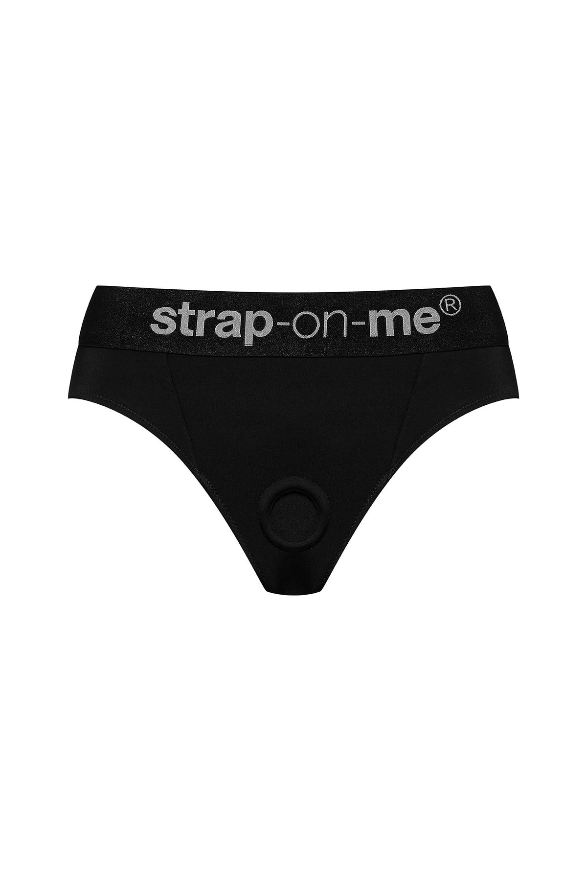 Strap On Me Heroine Lingerie Harness in Black, flat front view
