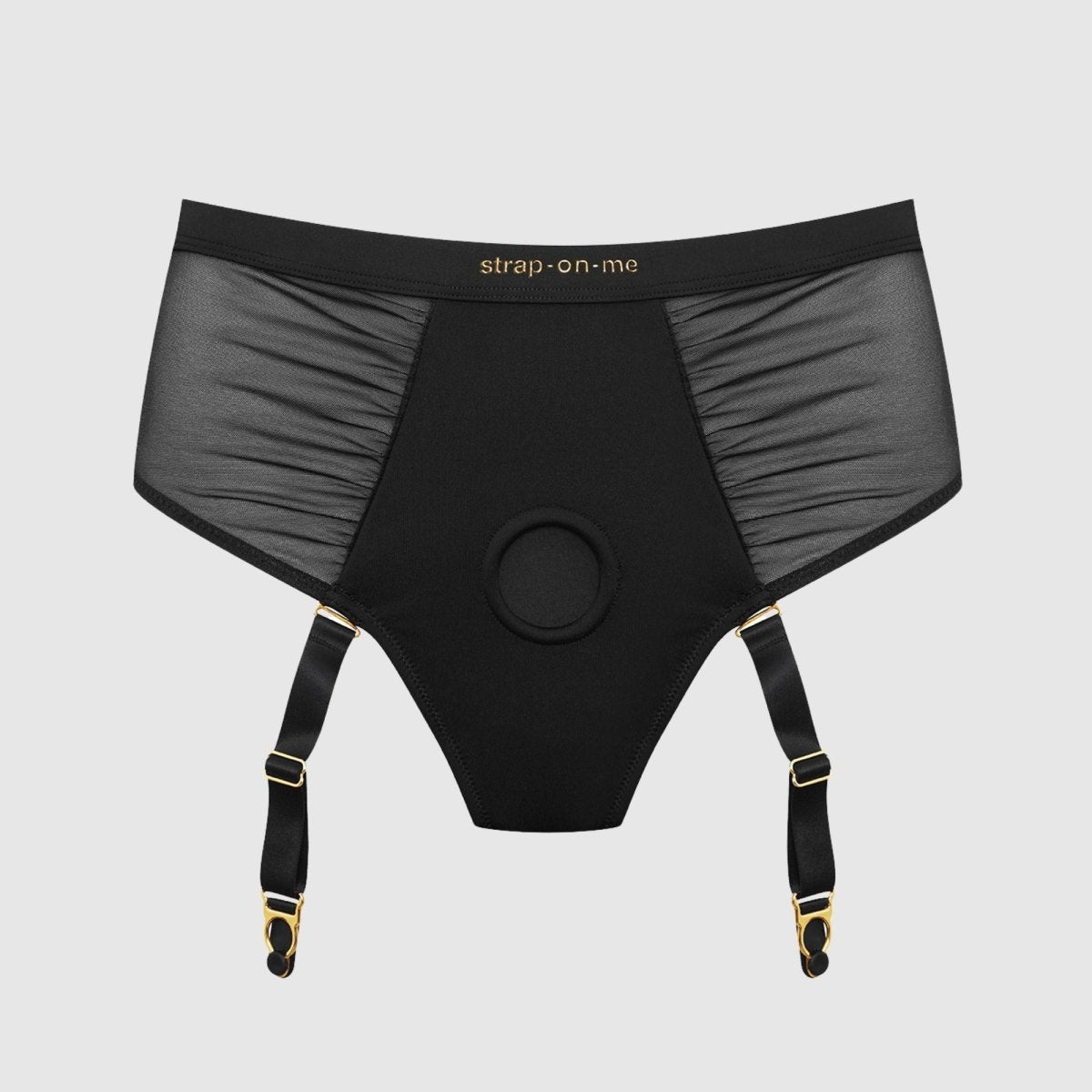 Strap On Me Idylle Lingerie Harness, flat front view with suspenders