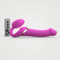Strap On Me Multi Orgasm Bendable Strap-On in Fuchsia, with its remote control