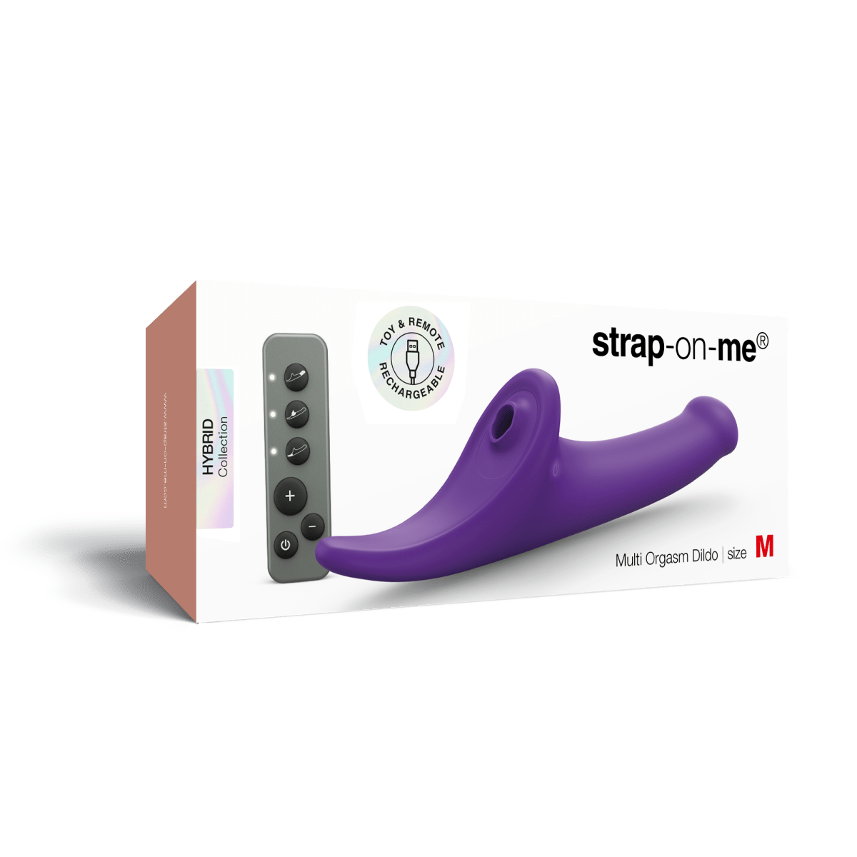 Strap On Me Multi Orgasm Vibrating Dildo in Purple, retail box