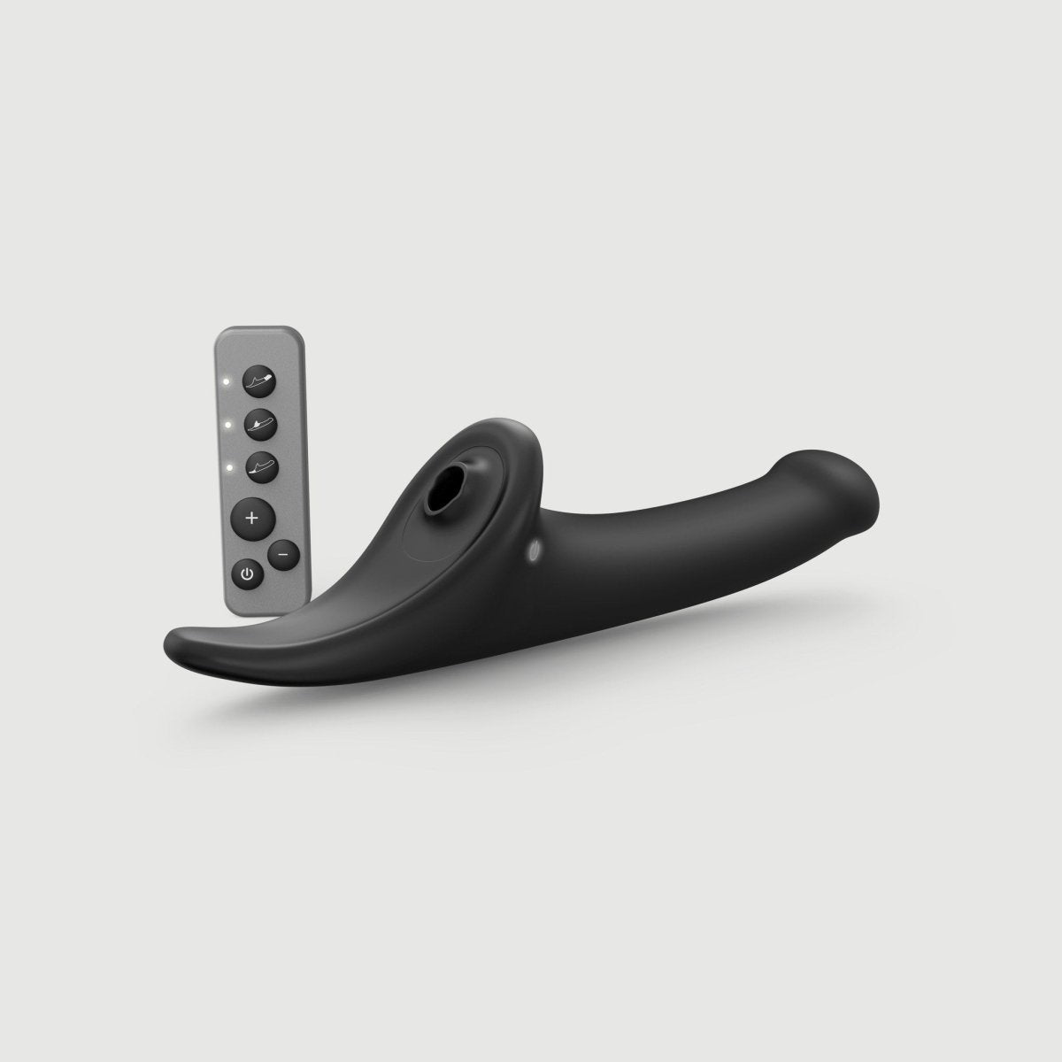 Strap On Me Multi Orgasm Vibrating Dildo in Black, with its remote control