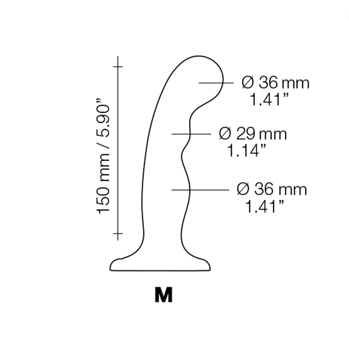 Strap On Me P&G Dildo Plug, size M dimensions