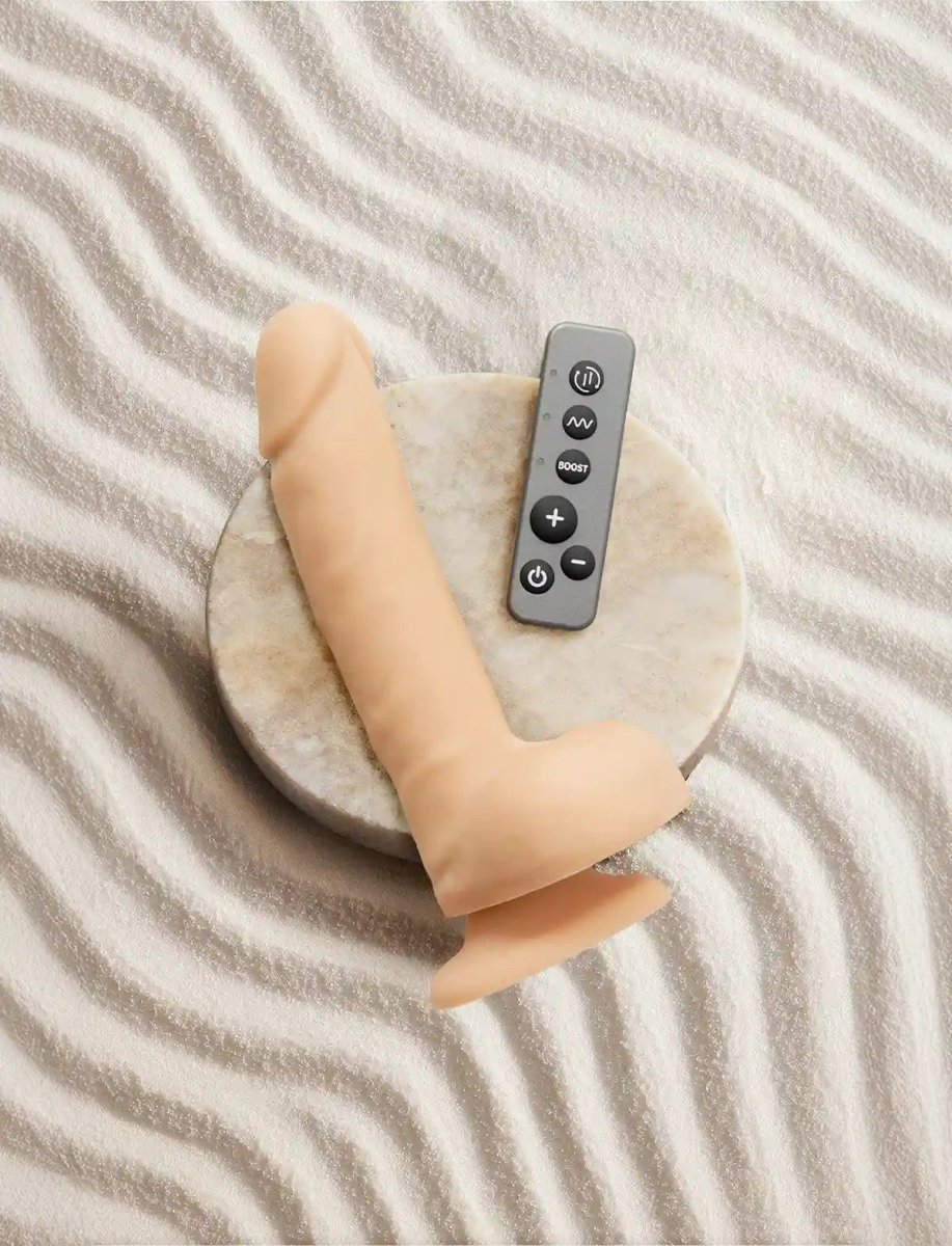 Strap On Me Rotating & Vibrating Realistic Dildo in Vanilla, suction cup base and remote