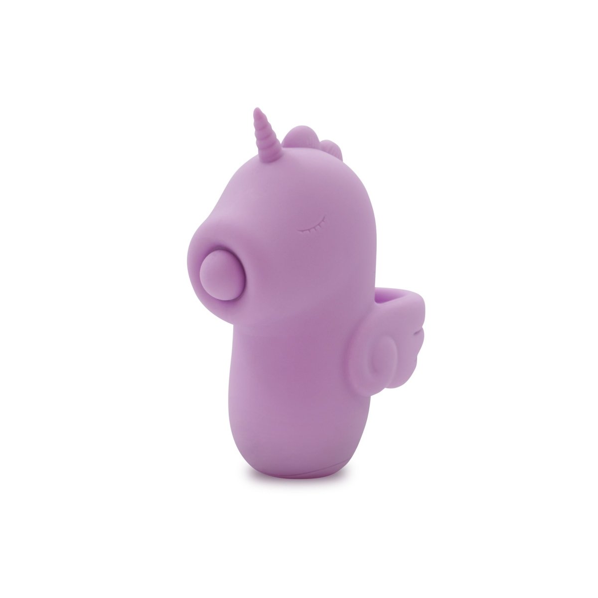 Unihorn Karmic Kisses lilac finger vibrator, angled view